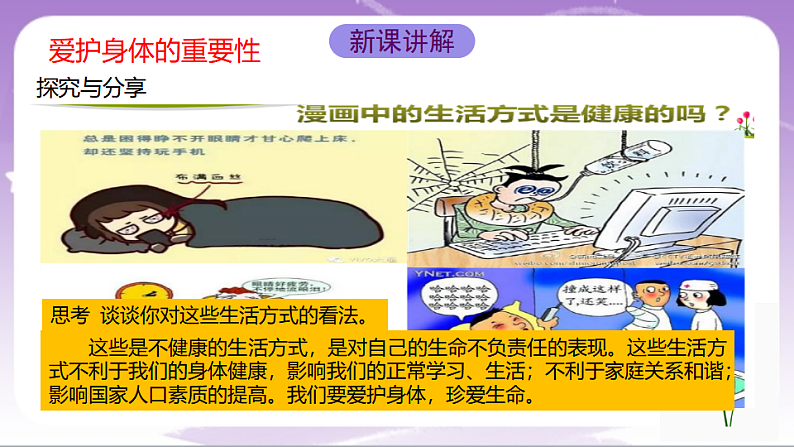 人教部编版道法七上10.1《爱护身体》课件04