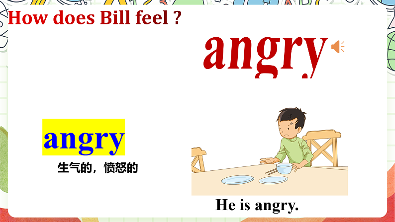 人教版新起点英语六上 Unit 4 《Feelings》 Lesson 1 课件07
