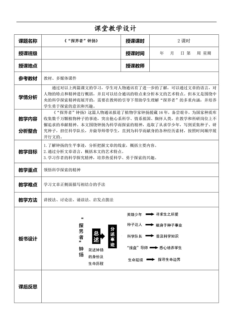1.3《“探界者”钟扬》(课件+教案)-【中职专用】高二语文同步(高教版2023·职业模块)01