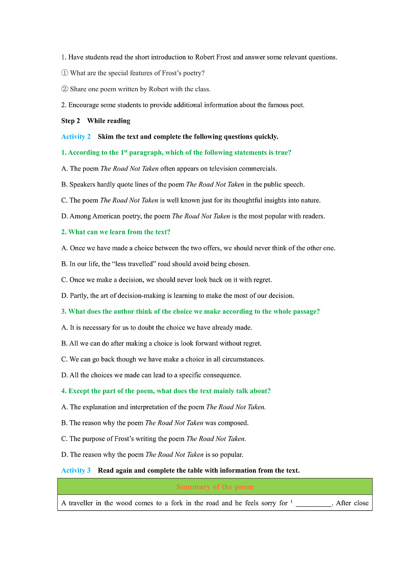 外研版高中英语选择性必修四Unit 1 Period 3《Developing ideas and presen》学案第2页