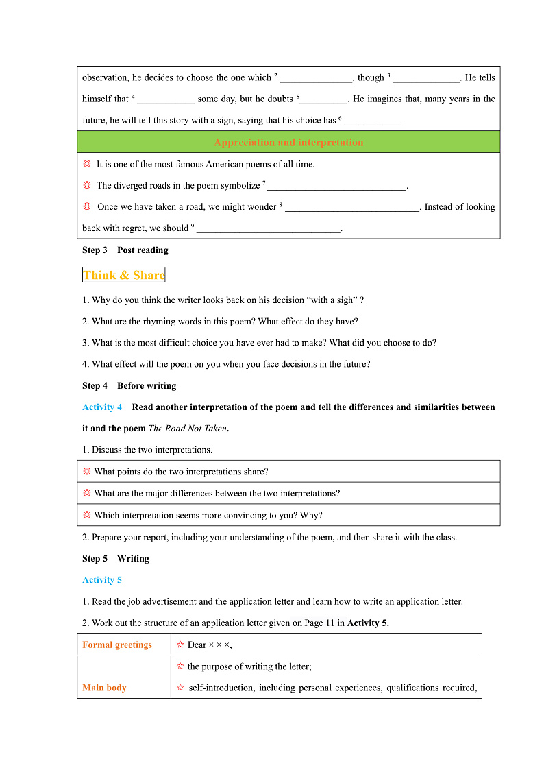 外研版高中英语选择性必修四Unit 1 Period 3《Developing ideas and presen》学案第3页