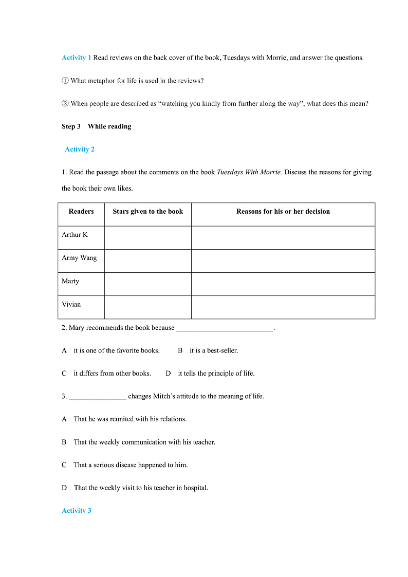 外研版高中英语选择性必修四Unit 2 Period 1《Starting out  and understan 》学案03