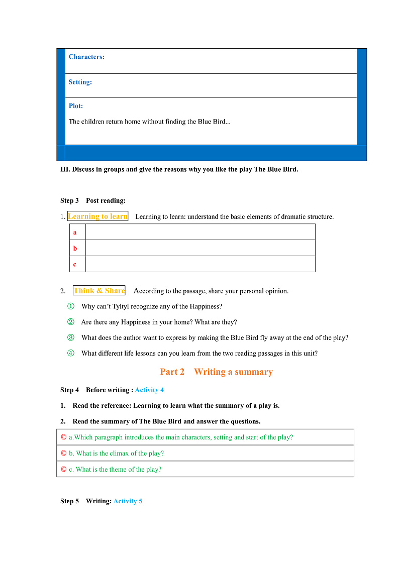 外研版高中英语选择性必修四Unit 2 Period 3《Developing ideas and presen》学案第3页
