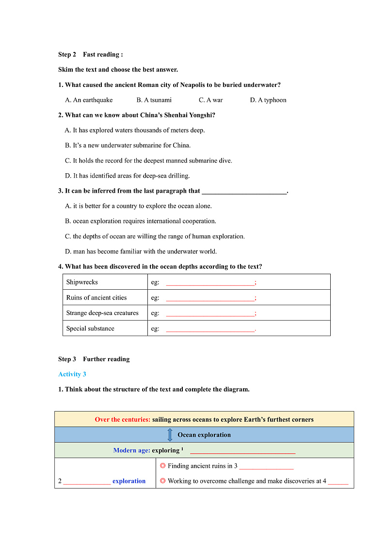 外研版高中英语选择性必修四Unit 5 Period 3《Developing ideas and presen》学案第2页