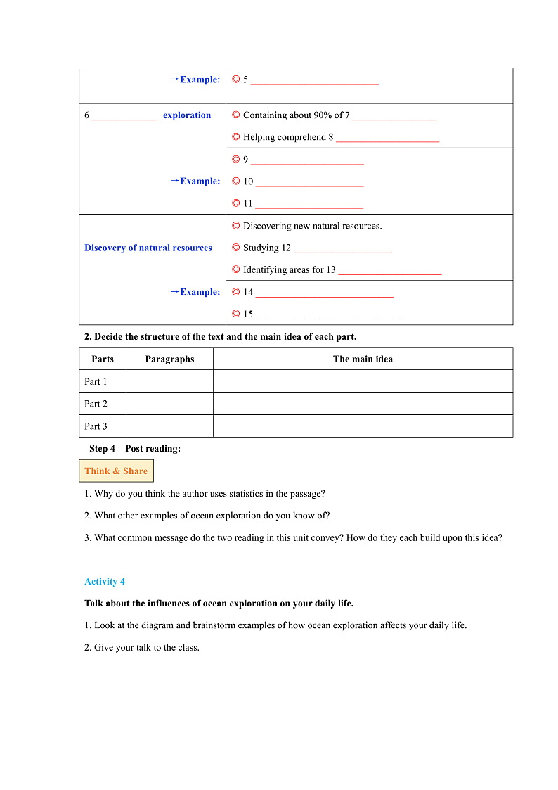 外研版高中英语选择性必修四Unit 5 Period 3《Developing ideas and presen》学案第3页
