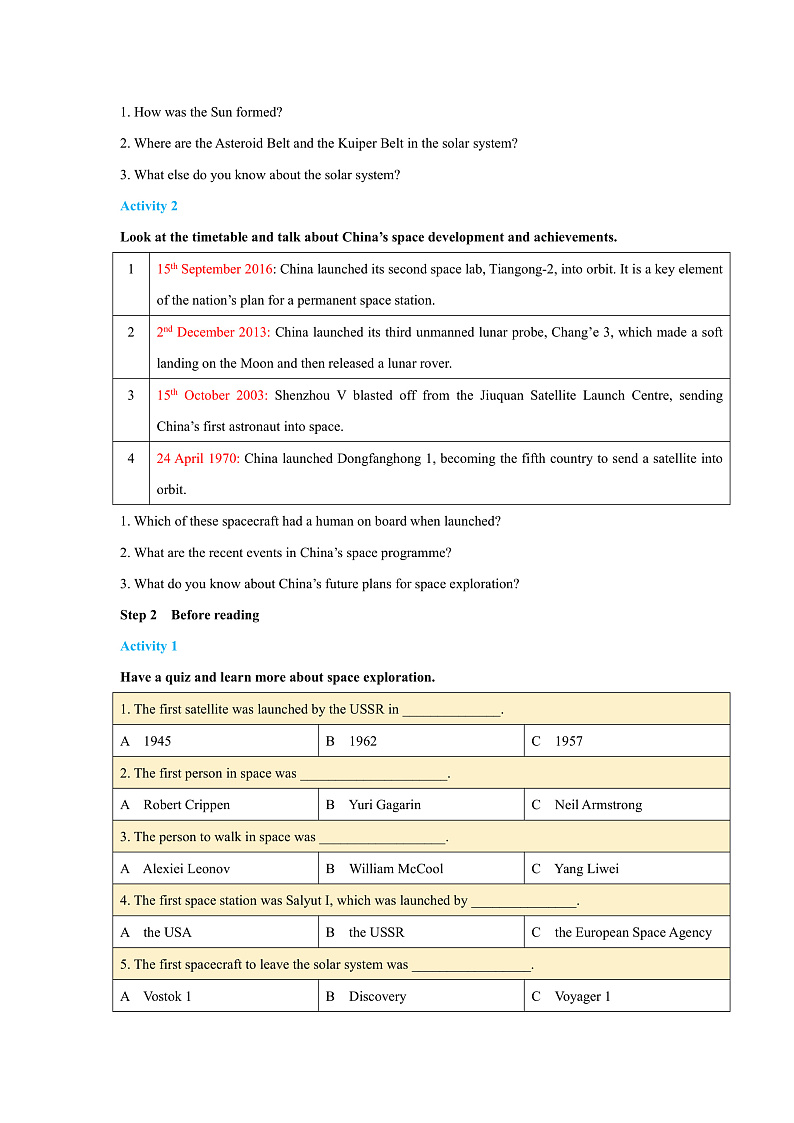 外研版高中英语选择性必修四Unit 6 Period 1《Starting out and understan》学案第2页