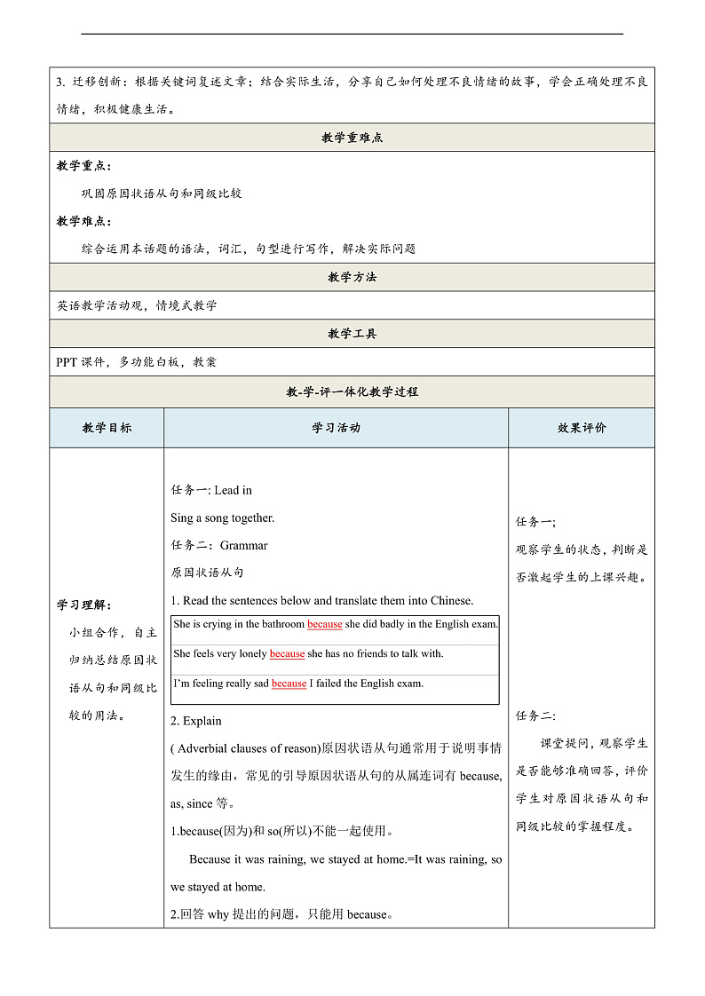 仁爱科普版英语八下 Unit 5 Topic 2 《 I’m feeling better now》 Section D 教案第2页