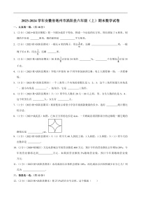 安徽省亳州市2023-2024学年六年级（上）期末数学试卷