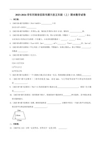 河南省信阳市2023-2024学年五年级（上）期末数学试卷
