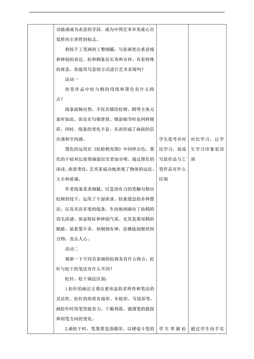 【新】嶺南版七上 第17課《松鶴延年筆隨心》核心素養(yǎng)教案第2頁