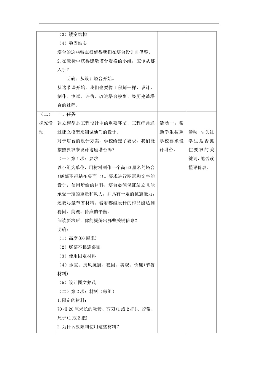 【大單元整體教學(xué)】1.4《設(shè)計塔臺模型》課時教案第2頁