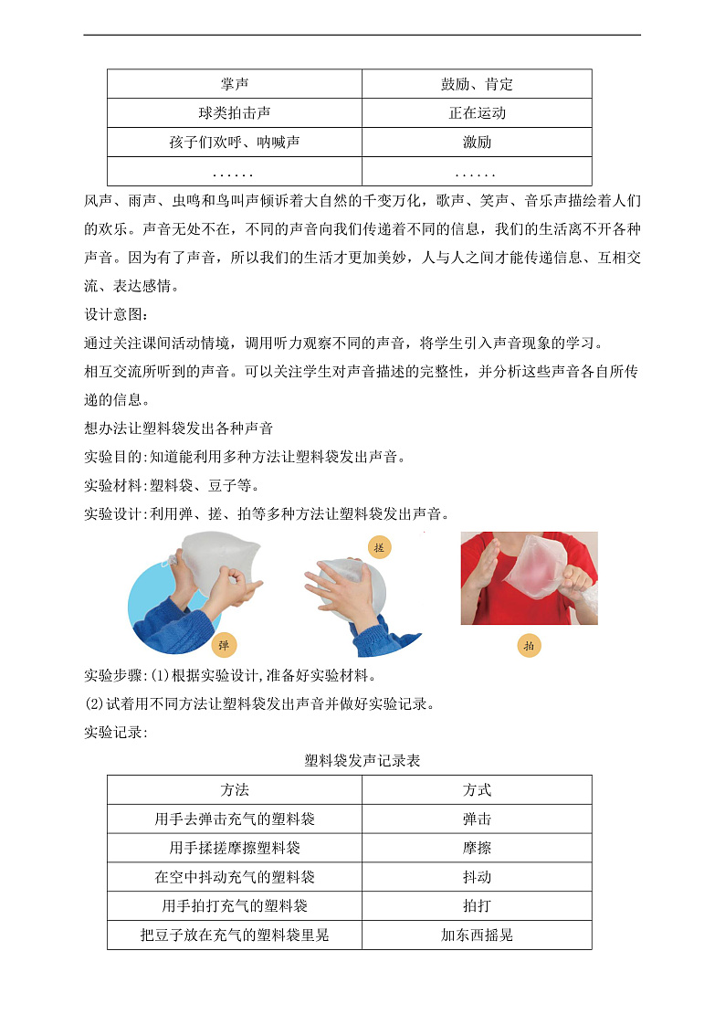 【核心素养】苏教版(2017)科学三下 3.9《声音的产生》教案第2页