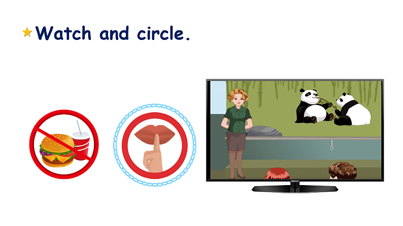人教PEP版英语五下 Unit 6《Work quietly!》PartB Let's learn&Look,match and say 课件第8页