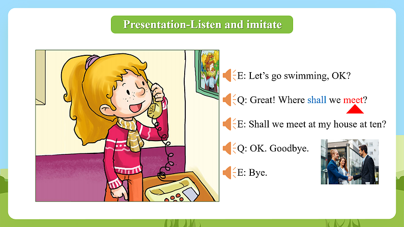 科普版英语四下Unit7 Lesson 7《Let's go swimming,OK 》第二课时 课件第8页