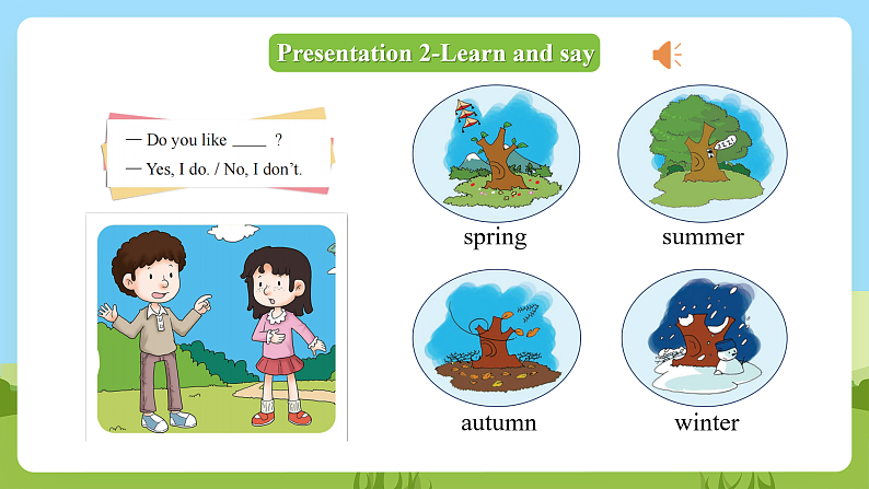 科普版英语四下Unit9 Lesson9《 I like summer 》第二课时 课件第7页