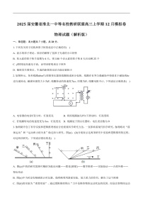 2025届安徽省淮北一中等名校教研联盟高三上学期12月模拟卷物理试题（解析版）