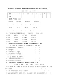 统编版六年级语文上册期末综合复习测试题（含答案）