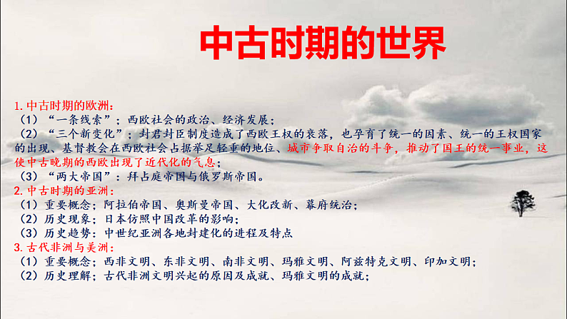 新高考历史一轮复习课件 中古时期的世界第1页
