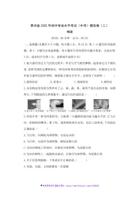 2025年贵州省初中物理学业水平考试(中考)模拟卷(二)试卷(含答案)