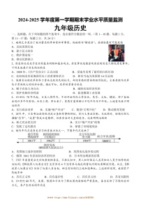 2024～2025学年江苏省连云港市赣榆区九年级上期末考试历史试卷(含答案)