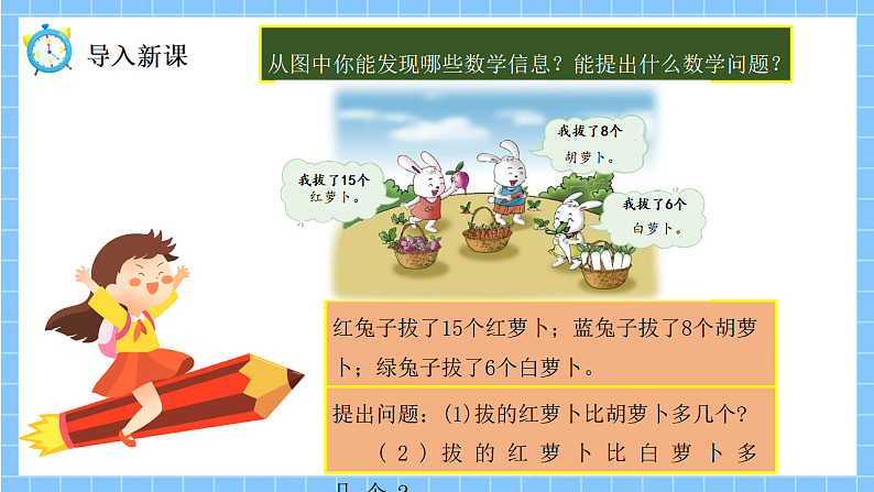 冀教版一年级数学下册第一单元5《小兔拔萝卜(15~18减几)》第4页