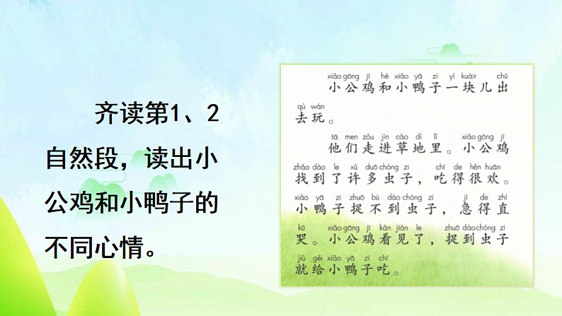 人教版(2024)一年级语文下册4小公鸡和小鸭子第2课时课件第2页