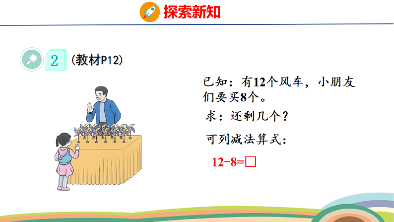 人教(2024)数学一下课件 第二单元 第三课时 十几减8第6页