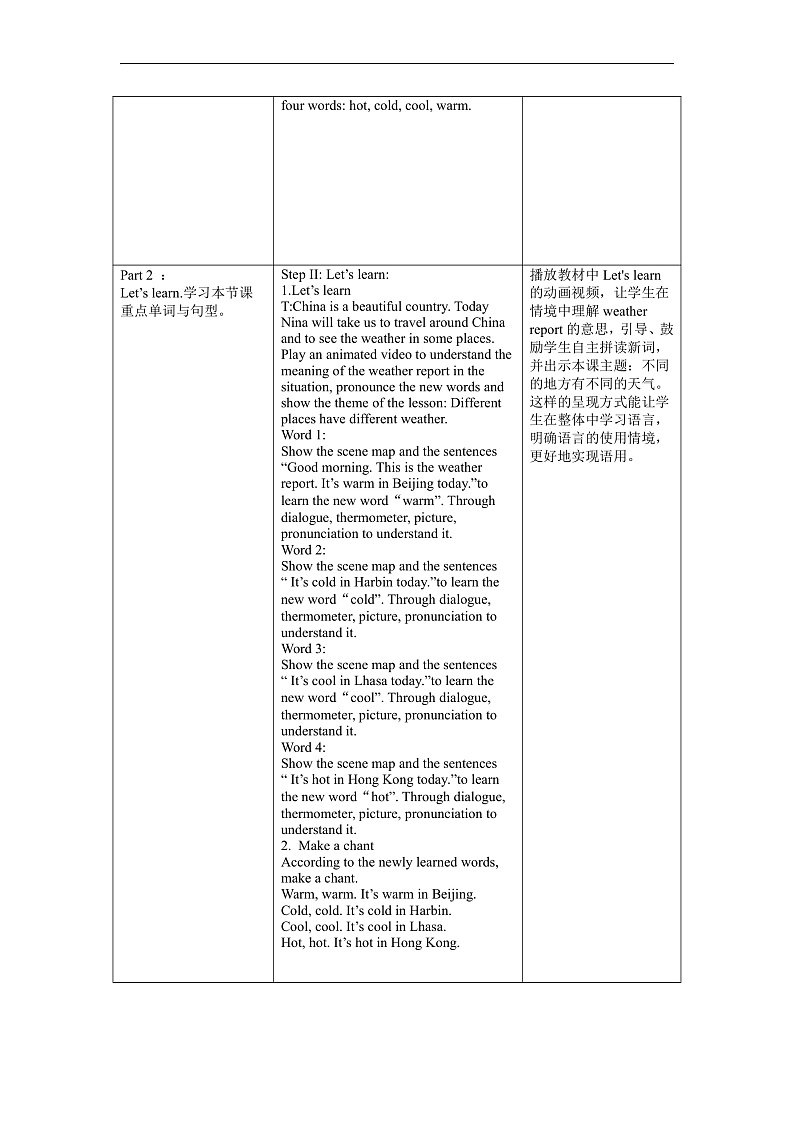 Unit3%U00A0第2课时(教学设计)Part%U00A0A%U00A0Let’s%U00A0learn%U00A0&%U00A0Let's chant第2页