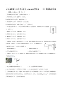 吉林省长春市东北师大附中2024-2025学年高一（上）期末物理试卷