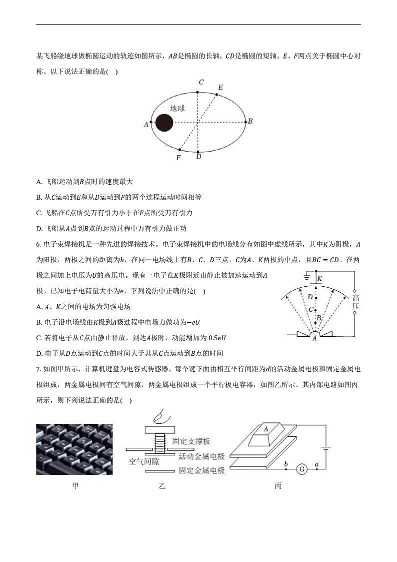 浙江省宁波市九校联考2024-2025学年高二(上)期末物理试卷(含解析)第2页