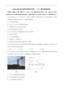 2024-2025学年湖北省武汉市高一（上）期末物理试卷