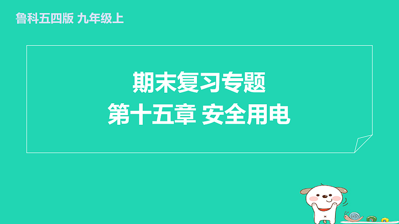 2024九年级物理上册第十五章安全用电期末复习专题习题课件鲁科版五四制第1页