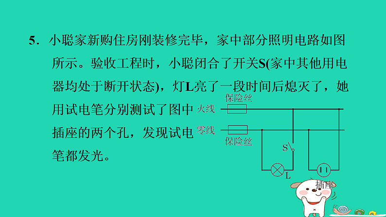 2024九年级物理上册第十五章安全用电期末复习专题习题课件鲁科版五四制第8页