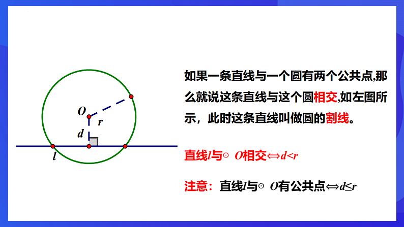 华师大版数学九年级下册27.2.2《直线与圆的位置关系》课件第7页
