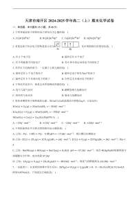 天津市南开区2024-2025学年高二（上）期末化学试卷 （含解析）