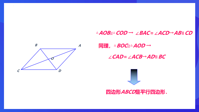 华师大版数学八年级下册18.2.2《平行四边形的判定(2)》课件第8页