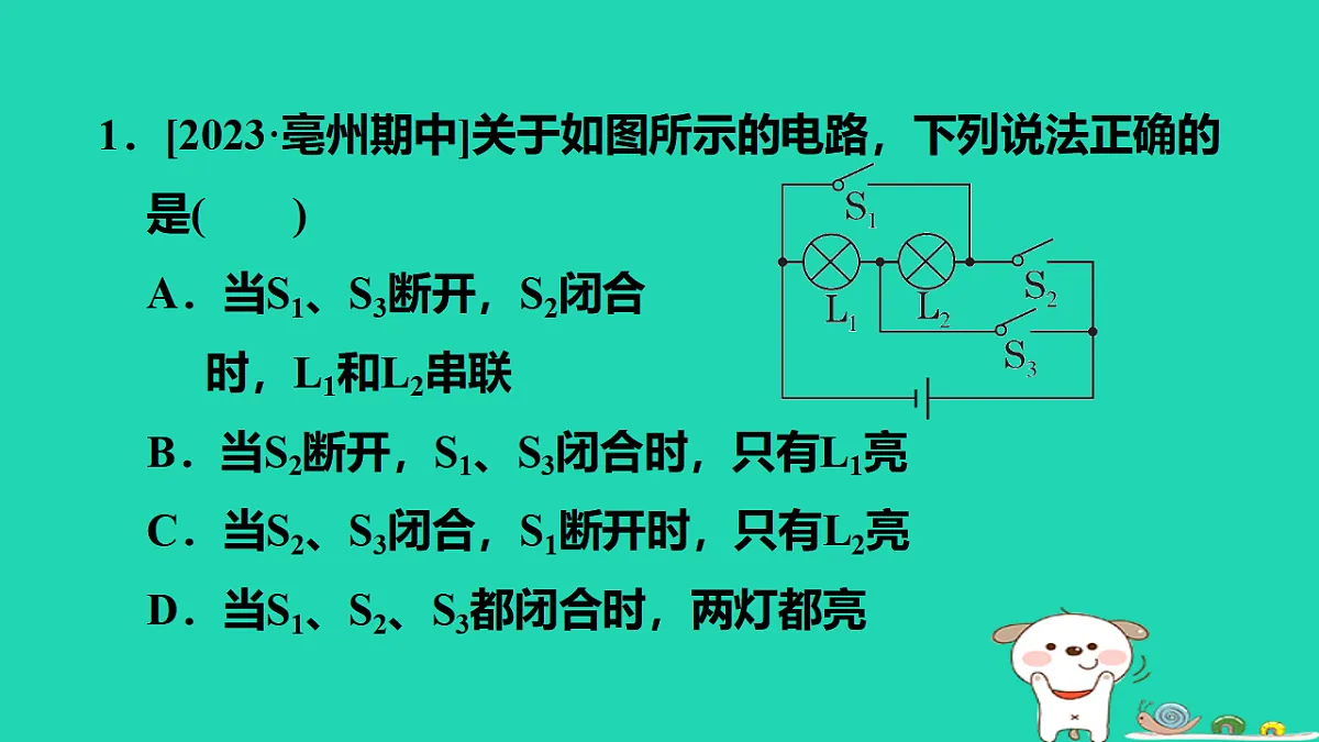 2024九年级物理上册拔高学习1分析复杂电路习题课件鲁科版五四制第5页
