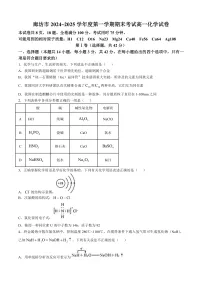 河北省廊坊市2024-2025学年高一上学期期末考试化学试卷