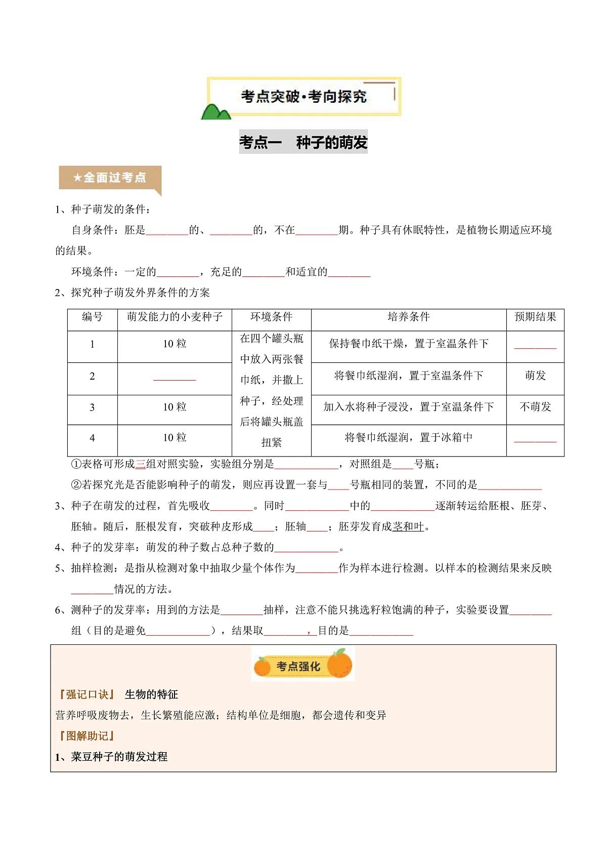 中考生物一轮复习 第06讲 被子植物的一生(精研讲义)(原卷版)第3页