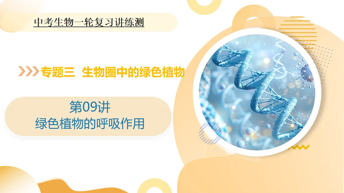 中考生物一轮复习 第09讲 绿色植物的呼吸作用 课件第1页