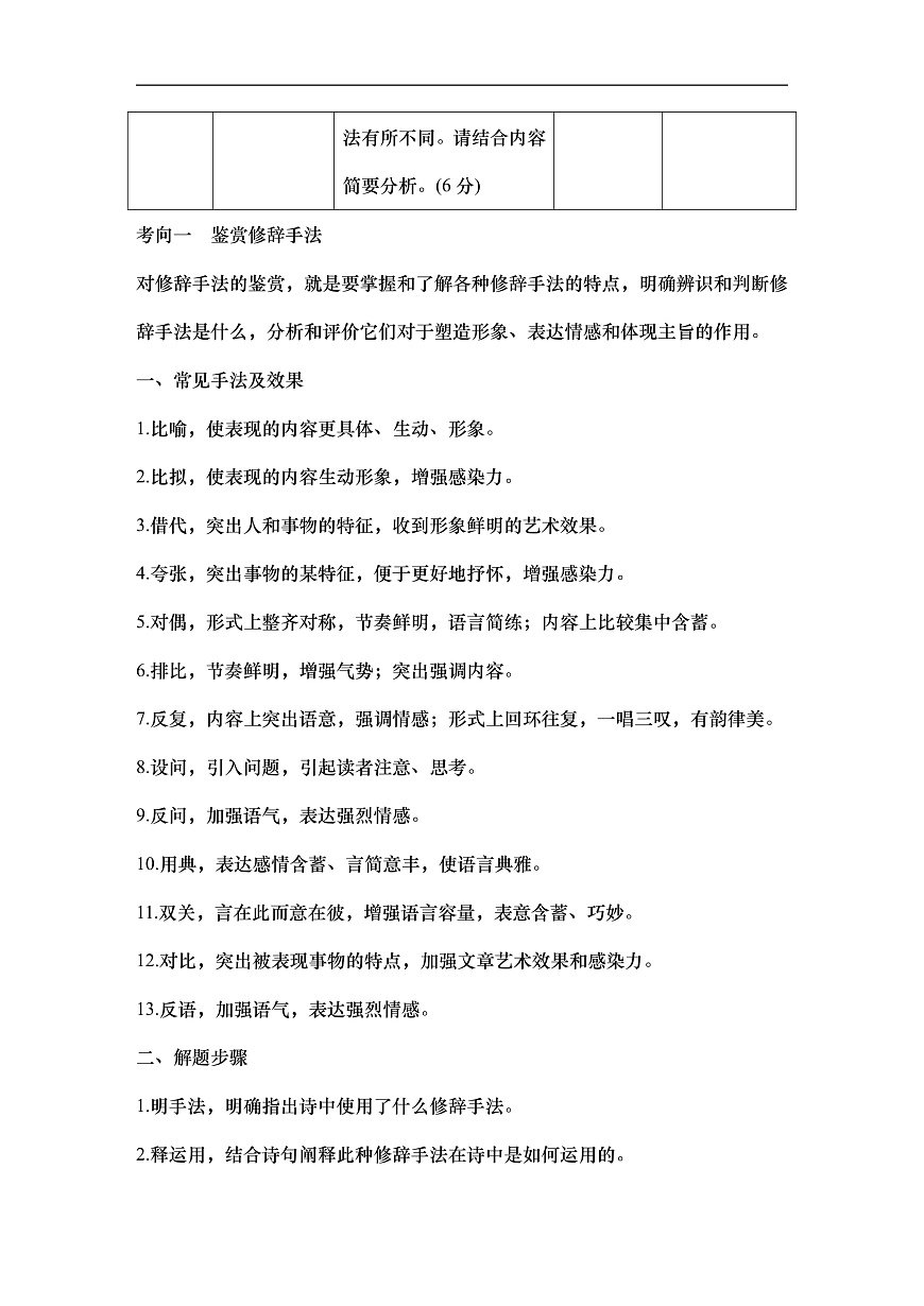 新高考語文一輪復(fù)習(xí)學(xué)案29　鑒賞詩歌的修辭手法和表達方式（含答案）第2頁