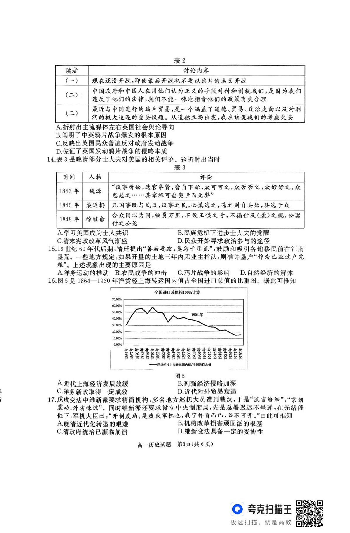 高一历史试题第3页