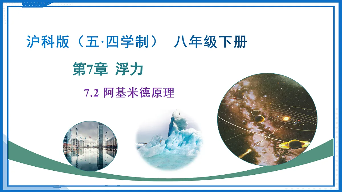 9.3阿基米德原理(课件)-2024-2025学年八年级物理下册(沪科版2024)第1页