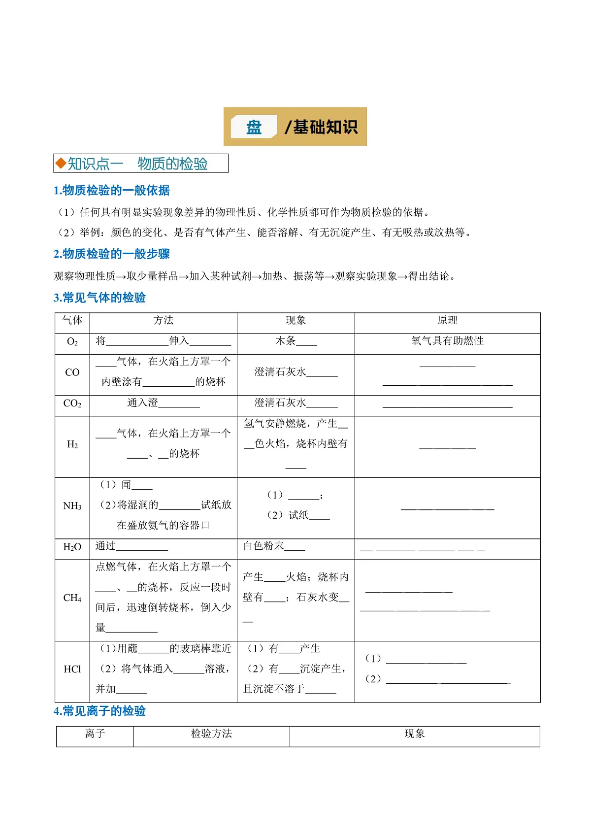 专题17 物质的检验、鉴别、分离与除杂-2025年中考化学一轮复习知识清单(全国通用)(原卷版)第2页