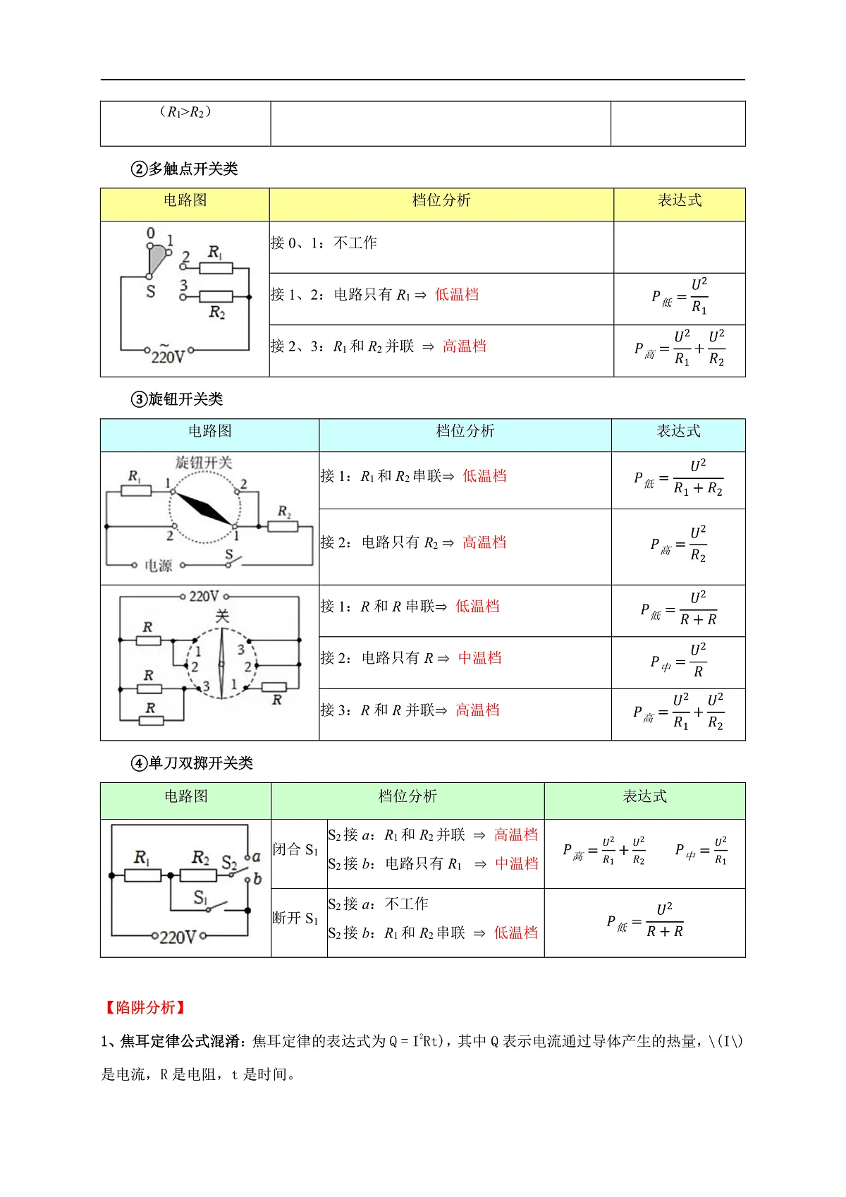 易错点15 电热器的挡位分析(2陷阱点4题型)-备战2025年中考物理考试易错题(全国通用)(原卷版)第3页