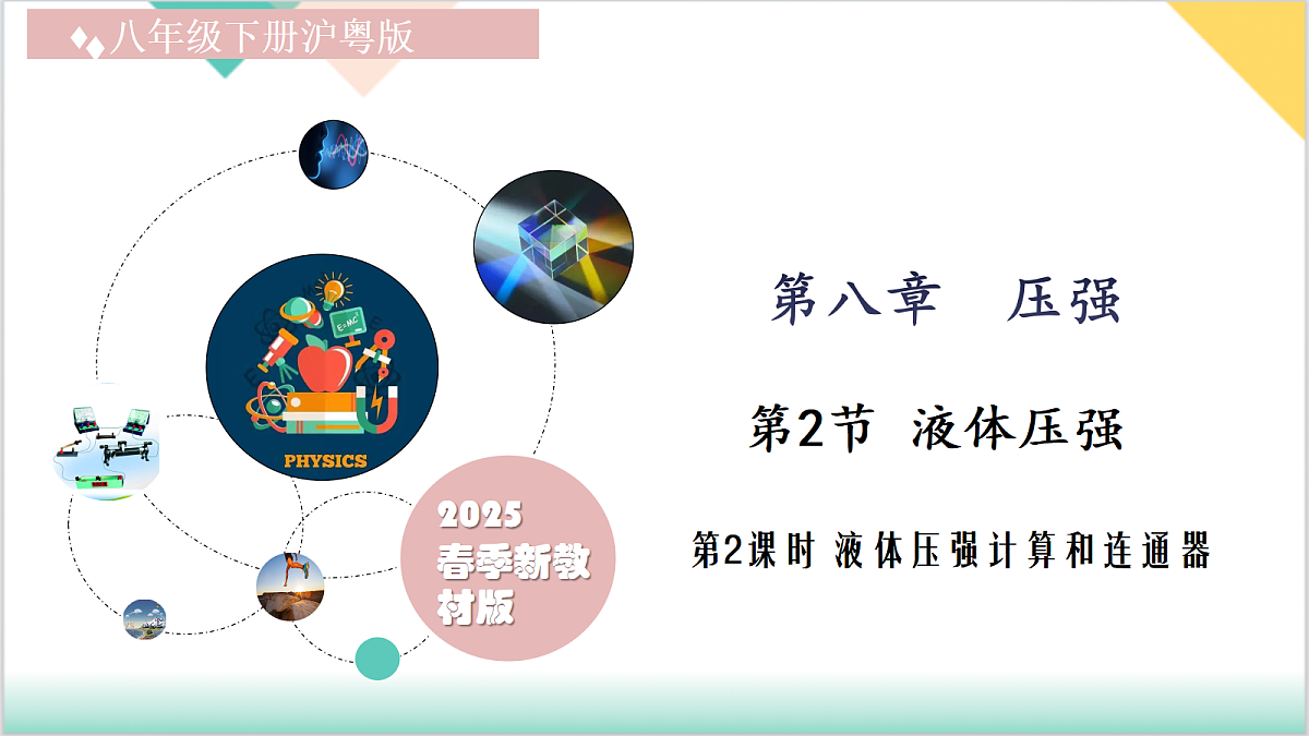 8.2 液体压强 第2课时 2025学年八年级物理下册(沪粤版2024)课件第1页