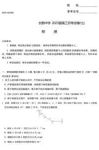 2025届湖南省长沙市长郡中学高三下学期月考（七）物理 （解析版）