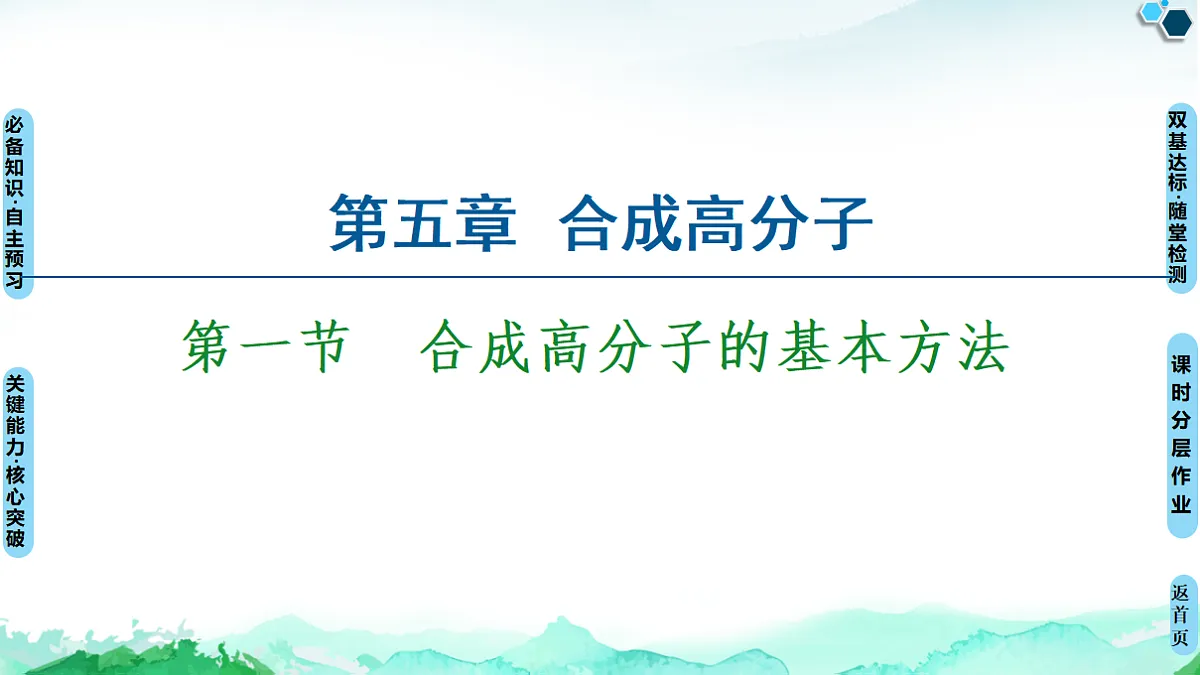 第5章 第1节 合成高分子的基本方法 课件【新教材】人教版(2019)高中化学选择性必修3第1页