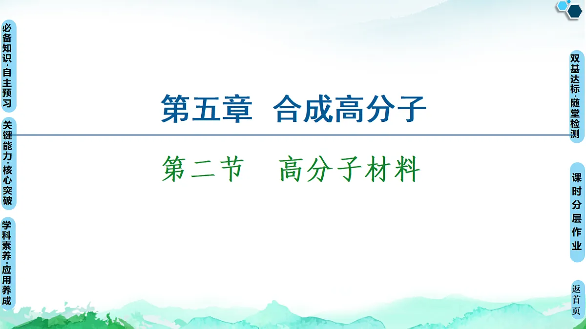 第5章 第2节 高分子材料 课件【新教材】人教版(2019)高中化学选择性必修3第1页