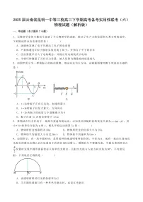 2025届云南省昆明一中等三校高三下学期高考备考实用性联考（六）物理试题（解析版）